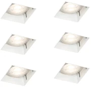 Sada 6 vstavaných bodových svetiel bielych GU10 50 mm bez rámu - Oneon
