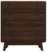 Tmavohnedá vysoká komoda v dekore orecha 80x88 cm Caitlin – Støraa