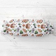 Biante Detský vankúš valec bonbon Sandra SA-282 Veveričky a lesní kamaráti 15x40 cm