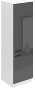 Vysoká kuchynská skrinka Belini Premium Full Version pre vstavanú chladničku 60 cm šedý lesk