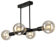 Luster na tyči ASTRID 4xE27/60W/230V čierna