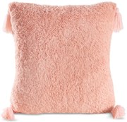 CHLPATÁ DEKORAČNÁ OBLIEČKA NA VANKÚŠ ELDA3 45X45 CM PÚDROVO RÚŽOVÁ