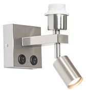 Moderná nástenná lampa oceľ s lampou na čítanie - Brescia