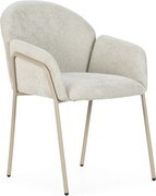 Béžové čalúnené jedálenské kreslá v súprave 2 ks Aslin – MOME