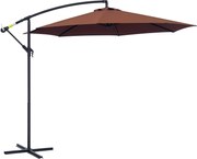 Outsunny 3x2.5 m Záhradný Pavilón s Kľukou, Oceľ a Polyester, Hnedý | Aosom