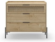 Nízka komoda v dekore duba v prírodnej farbe 90x80 cm Inca – Marckeric