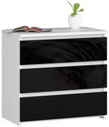 Nočný stolík CL3 60 cm biely / čierny, lesk