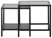 Sklenené odkladacie stolíky v súprave 2 ks 50x50 cm Bronco – Unique Furniture