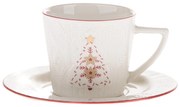 Biela porcelánová šálka s vianočným motívom 110 ml Xmas Tree – Dakls