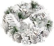 Veniec MagicHome Vianoce, adventný, biely, 32 cm