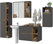 Kúpeľňová zostava VAMI grafitová / sivá / dub artisan