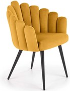 Stolička K410 Velvet/Kov Horčicová