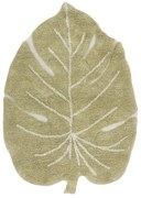 Kaki prateľný ručne tkaný bavlnený detský koberec 75x100 cm Mini Monstera Olive – Lorena Canals