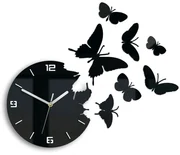 Moderné nástenné hodiny BUTTERFLIE 3D BLACK NH048
