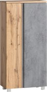 XXXLutz STREDNE VYSOKÁ SKRINKA, grafitová, dub wotan, 65/130/35 cm Held - Online Only kúpeľne - 000307016845