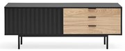 TV stolík v dekore duba v čierno-prírodnej farbe 140x52 cm Sierra – Teulat