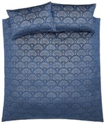 Modré obliečky na dvojlôžko/predĺžené 230x220 cm Art Deco Pearl – Catherine Lansfield