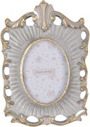 Šedo-zlatý antik fotorámik na malú fotografiu - 12*2*16 cm / 6*9 cm