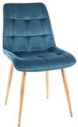 Jedálenská stolička Chic D Velvet, tyrkysová