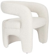 Biele kreslo z textílie buklé Nova – White Label