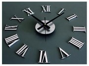 Nalepovacie hodiny na stenu rímske farba silver | SENTOP IA-131-S-132-S