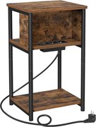 Odkladací stolík so zásuvkou Vasagle Pranky hnedý/čierny