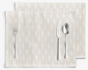 Goldea vianočné prestieranie na stôl natura – vetvičky na režnej - sada 2ks 30 x 40 cm