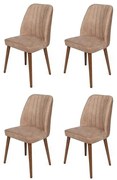 Súprava jedálenských stoličiek Alfa Beige and Walnut, 4 ks