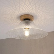 Stropné svietidlo JULL WOOD 1xE27/15W/230V dub/čiré pr. 34 cm