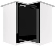 Kuchynská skrinka Belini spodná rohová 90 cm  čierny lesk s pracovnou doskou  INF SNP90/1/WT/B/0/D