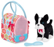 Psík čierny v taške Flower Print Glam Bag