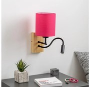Brilagi - LED Nástenná lampa NUBILA WOOD 1xE27/25W/230V + LED/3W dub/ružová