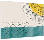 Sklenený obraz - Abstraktná maľba pláže N⁰1 (70x50 cm)