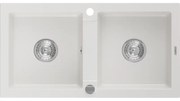 Mexen Mario - drez granitový 82,0x43,6cm, 2-komorový, biela, 6504822000-20