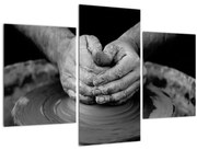 Čiernobiely obraz - výroba keramiky (90x60 cm)