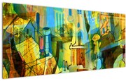 Obraz - Architektúra, kubistická abstrakcia (120x50 cm)