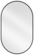 Mexen Loft oválne kúpeľňové zrkadlo 90 x 55 cm, čierny rám - 9851-090-055-000-70