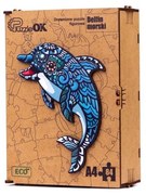 007021 3D drevené puzzle handmade - Delfín A4