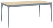 Rokovací kancelársky stôl PRIMO ACTION, 180x90 cm, sivostrieborná podnož, dub prírodný