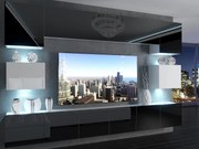 Obývacia stena 300 cm Belini čierny lesk /biely lesk Imperium3 IMP 3/5/W/BWB/0/0