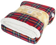 B.E.S. Petrovice Baránková deka Buffalo Káro červeno-zelená, 150 x 200 cm
