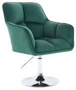 LuxuryForm DESIGN Kreslo AMALFI VELUR na striebornom tanieri - zelené