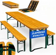 Pivný set MAXI sklápateľný, 220cm, prírodná hnedá Jurhan