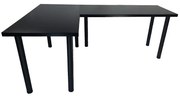 Písací stôl pre hráča rohový 2x136x66x18 cm Model 0 čierny Low