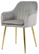 LuxuryForm DESIGN Stolička AUSTIN VELUR - svetlo šedá