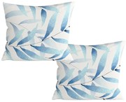 Sada 2 ks dekoračných obliečok na vankúš z mikrovlákna KOVENDI 45x45 cm, modro-biela