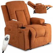 Masážne polohovateľné kreslo ARIEN ryšavý menšester - vintino.sk