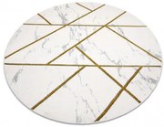 Koberec EMERALD exkluzívny 1012 kruh - glamour, marmur, geometrický krémový/zlatý