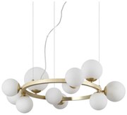 Ideal Lux - LED Luster na lanku PERLAGE 11xG9/3W/230V pr. 73 cm zlatá/biela ID283807