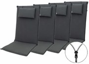 Doppler ELEGANT 2430 vysoká - set 4 ks - podušky na stoličky a kreslá s podhlavníkom